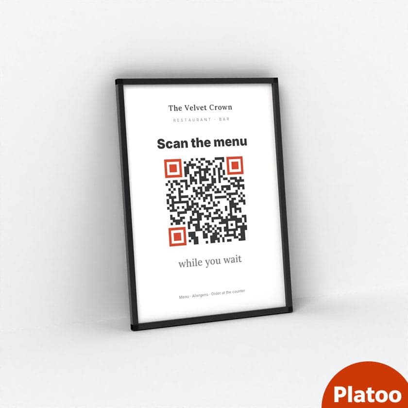 QR code menu poster, A3–A1