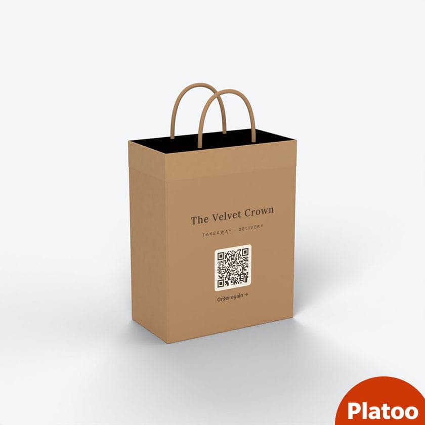 Kraft takeaway bags with QR code