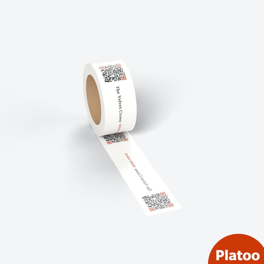 Branded packing tape with QR