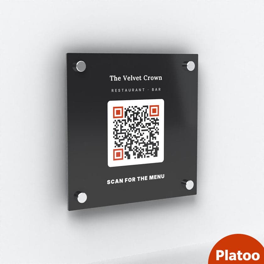 Wall-mounted acrylic QR code sign