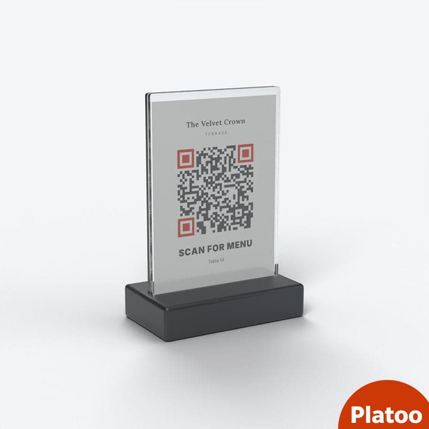 Windproof QR table tent for terraces