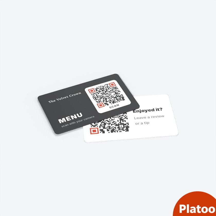 Waiter QR menu card, pocket size