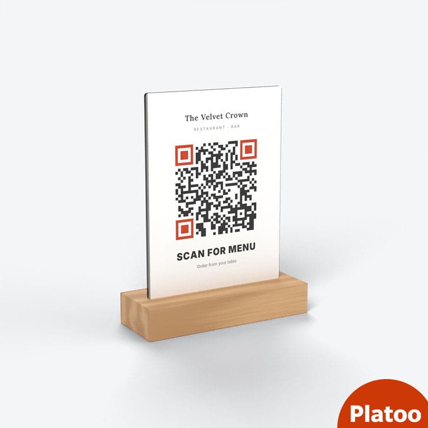 Double-sided acrylic QR table tent