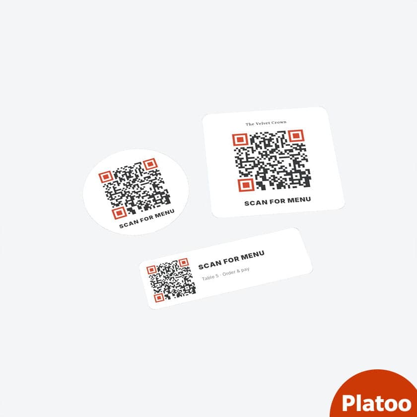 QR code table sticker, matte vinyl