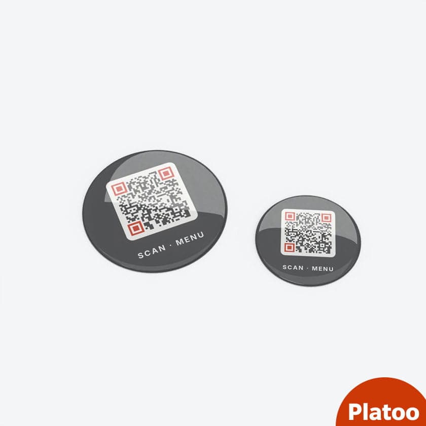 Domed 3D QR code table sticker