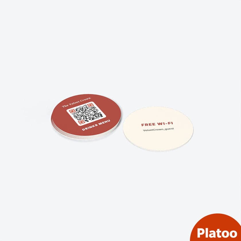 QR code beer coasters, paper