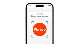 The Platoo logo displayed as a QR code on a mobile phone screen
